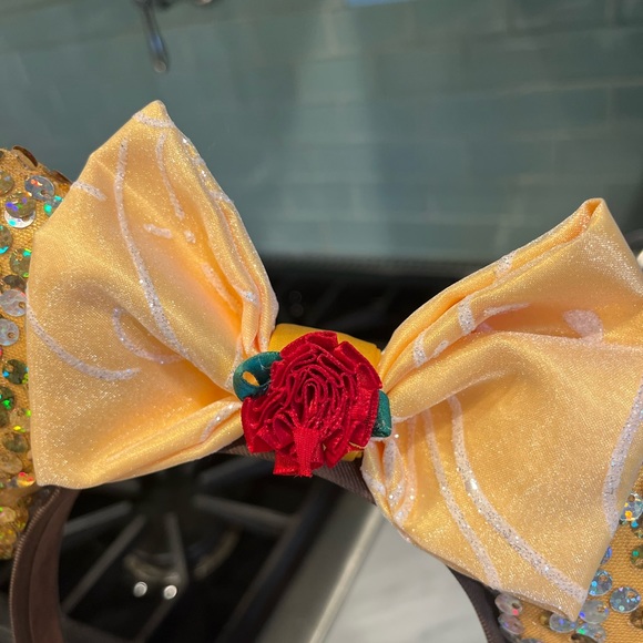 Handmade from Etsy, Beauty and the Beast Minnie Mouse Ears (worn once, like new) - Picture 2 of 3
